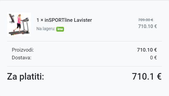 Prodajem nekorišćenu traku za trčanje 2638 inSPORTLine Lavister